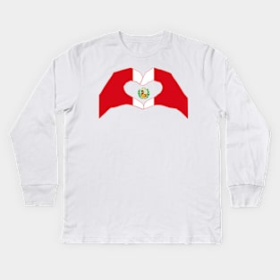 We Heart Peru Patriot Flag Series Kids Long Sleeve T-Shirt